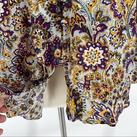 Soft Surroundings Paisley Crepe Blouse Size Medium - Picture 6 of 10